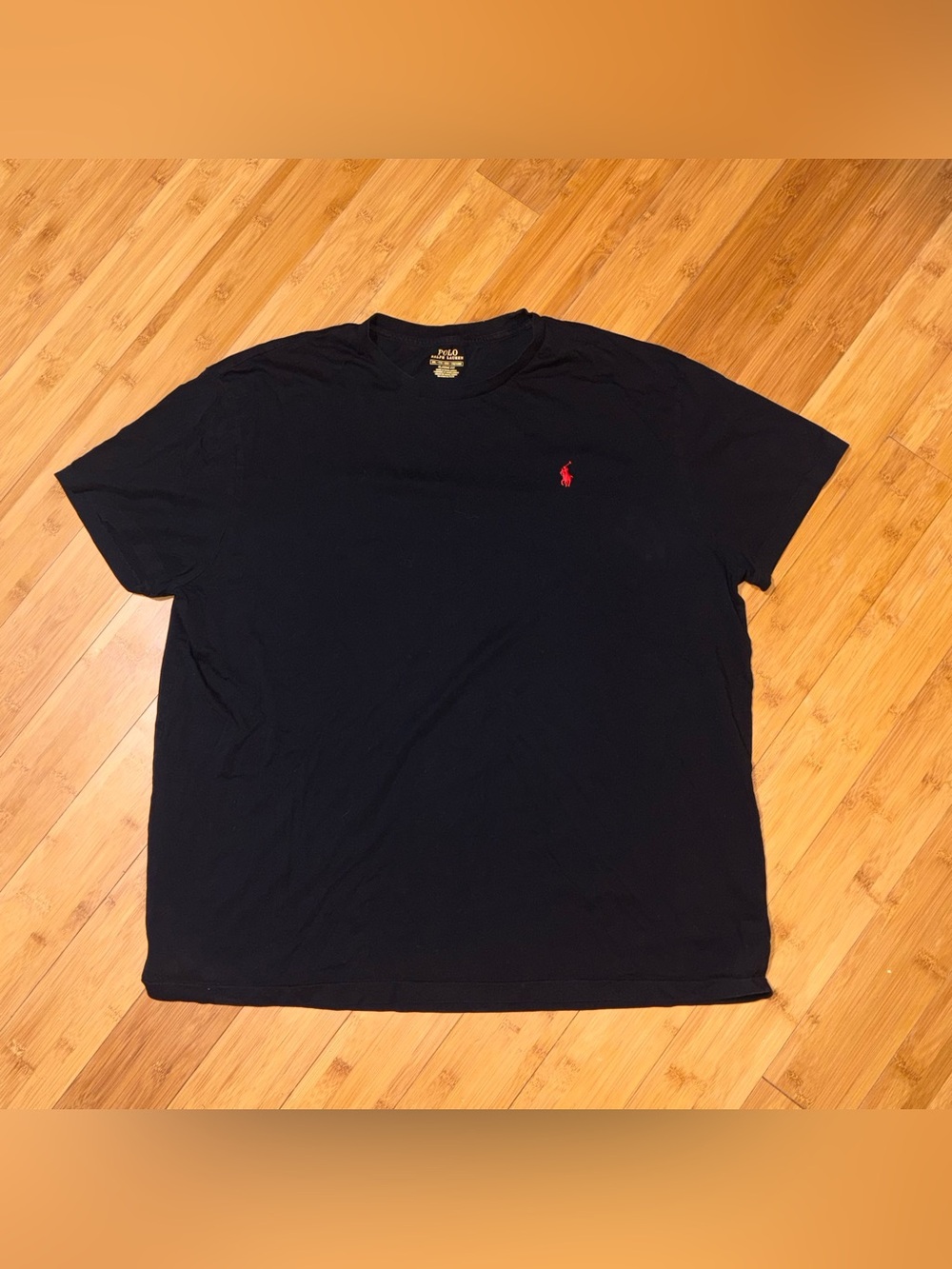 Polo Ralph Lauren T Shirt Mens XXL Black Red Pony Logo Classic Fit Cotton